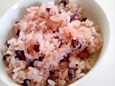 普通のお米でお赤飯